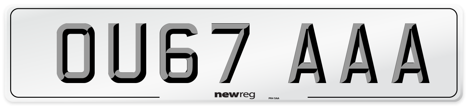 OU67 AAA Number Plate from New Reg